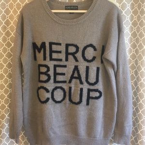 Forever 21+ “merci beacoup” sweater size 1X
